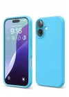 Mey İthalat®  iPhone 16 Kılıf Nano içi Kadife Silikon - Mavi