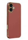 Mey İthalat®  iPhone 16 Kılıf Volet Silikon - Kırmızı