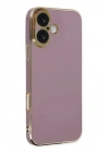 Mey İthalat®  iPhone 16 Kılıf Volet Silikon - Mor