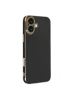 Mey İthalat®  iPhone 16 Kılıf Volet Silikon - Siyah