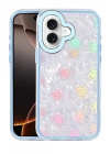 Mey İthalat®   iPhone 16 Lumi Desenli Kapak - Mavi
