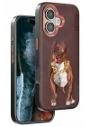 Mey İthalat®  iPhone 16 Perma Desenli Kapak - Kahverengi