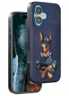 Mey İthalat®  iPhone 16 Perma Desenli Kapak - Lacivert