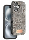 Mey İthalat®  iPhone 16 Plus Bright Simli Kapak - Gold