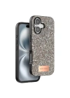 Mey İthalat®  iPhone 16 Plus Bright Simli Kapak - Gold