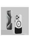 Mey İthalat®  iPhone 16 Plus Carbon Puzzle Magsafe Kapak - Açık Mavi