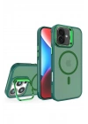 Mey İthalat®  iPhone 16 Plus Flet Lens Magsafe Kapak - Koyu Yeşil