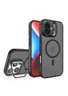 Mey İthalat®  iPhone 16 Plus Flet Lens Magsafe Kapak - Siyah