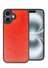 Mey İthalat®  iPhone 16 Plus Kılıf Aras Deri Kapak - Kırmızı