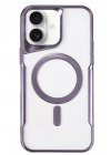 Mey İthalat®  iPhone 16 Plus Kılıf Boyi Magsafe Silikon Kapak - Derin Mor