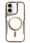 Mey İthalat®  iPhone 16 Plus Kılıf Boyi Magsafe Silikon Kapak - Kahverengi