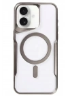 Mey İthalat®  iPhone 16 Plus Kılıf Boyi Magsafe Silikon Kapak - Titan Gri