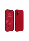 Mey İthalat®  iPhone 16 Plus Kılıf First Silikon - Kırmızı