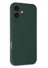 Mey İthalat®  iPhone 16 Plus Kılıf First Silikon - Koyu Yeşil