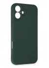 Mey İthalat®  iPhone 16 Plus Kılıf First Silikon - Koyu Yeşil