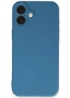 Mey İthalat®  iPhone 16 Plus Kılıf First Silikon - Mavi