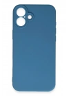 Mey İthalat®  iPhone 16 Plus Kılıf First Silikon - Mavi
