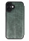 Mey İthalat®  iPhone 16 Plus Kılıf Flip Cover - Koyu Yeşil