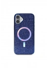 Mey İthalat®  iPhone 16 Plus Kılıf Helen Magsafe Kapak - Lacivert