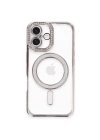 Mey İthalat®  iPhone 16 Plus Kılıf Joke Simli Magneticsafe Kılıf - Pembe