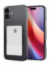 Mey İthalat®  iPhone 16 Plus Kılıf Kart Şeffaf Silikon - Şeffaf