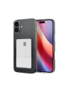 Mey İthalat®  iPhone 16 Plus Kılıf Kart Şeffaf Silikon - Şeffaf