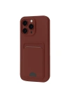Mey İthalat®  iPhone 16 Plus Kılıf Kelvin Kartvizitli Silikon - Bordo