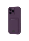 Mey İthalat®  iPhone 16 Plus Kılıf Kelvin Kartvizitli Silikon - Derin Mor