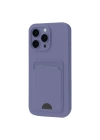 Mey İthalat®  iPhone 16 Plus Kılıf Kelvin Kartvizitli Silikon - Lila