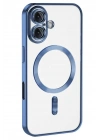 Mey İthalat®  iPhone 16 Plus Kılıf Kross Magneticsafe Kapak - Mavi