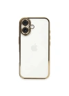 Mey İthalat®  iPhone 16 Plus Kılıf  Lensli Silikon - Gold
