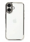Mey İthalat®  iPhone 16 Plus Kılıf  Lensli Silikon - Gümüş