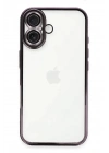 Mey İthalat®  iPhone 16 Plus Kılıf  Lensli Silikon - Mor