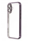 Mey İthalat®  iPhone 16 Plus Kılıf  Lensli Silikon - Mor