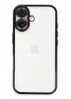Mey İthalat®  iPhone 16 Plus Kılıf  Lensli Silikon - Siyah