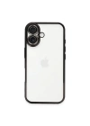 Mey İthalat®  iPhone 16 Plus Kılıf  Lensli Silikon - Siyah