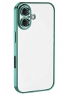 Mey İthalat®  iPhone 16 Plus Kılıf  Lensli Silikon - Turkuaz