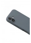 Mey İthalat®  iPhone 16 Plus Kılıf Nano içi Kadife Silikon - Gri