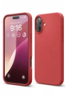 Mey İthalat®  iPhone 16 Plus Kılıf Nano içi Kadife Silikon - Kırmızı