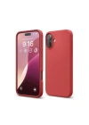 Mey İthalat®  iPhone 16 Plus Kılıf Nano içi Kadife Silikon - Kırmızı