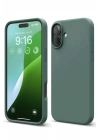 Mey İthalat®  iPhone 16 Plus Kılıf Nano içi Kadife Silikon - Koyu Yeşil