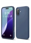 Mey İthalat®  iPhone 16 Plus Kılıf Nano içi Kadife Silikon - Lacivert