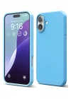 Mey İthalat®  iPhone 16 Plus Kılıf Nano içi Kadife Silikon - Mavi