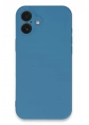 Mey İthalat®  iPhone 16 Plus Kılıf Nano içi Kadife Silikon - Mavi