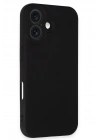 Mey İthalat®  iPhone 16 Plus Kılıf Nano içi Kadife Silikon - Siyah