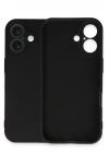 Mey İthalat®  iPhone 16 Plus Kılıf Nano içi Kadife Silikon - Siyah