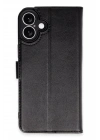 Mey İthalat®  iPhone 16 Plus Kılıf Trend S Plus Kapaklı Kılıf - Siyah