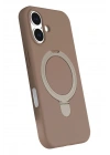 Mey İthalat®   iPhone 16 Plus Regal Magsafe Standlı Kapak - Çöl Titanyum