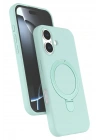 Mey İthalat®   iPhone 16 Plus Regal Magsafe Standlı Kapak - Su Yeşili