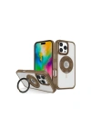 Mey İthalat®  iPhone 16 Pro Banza Magsafe Standlı Kapak - Kahverengi